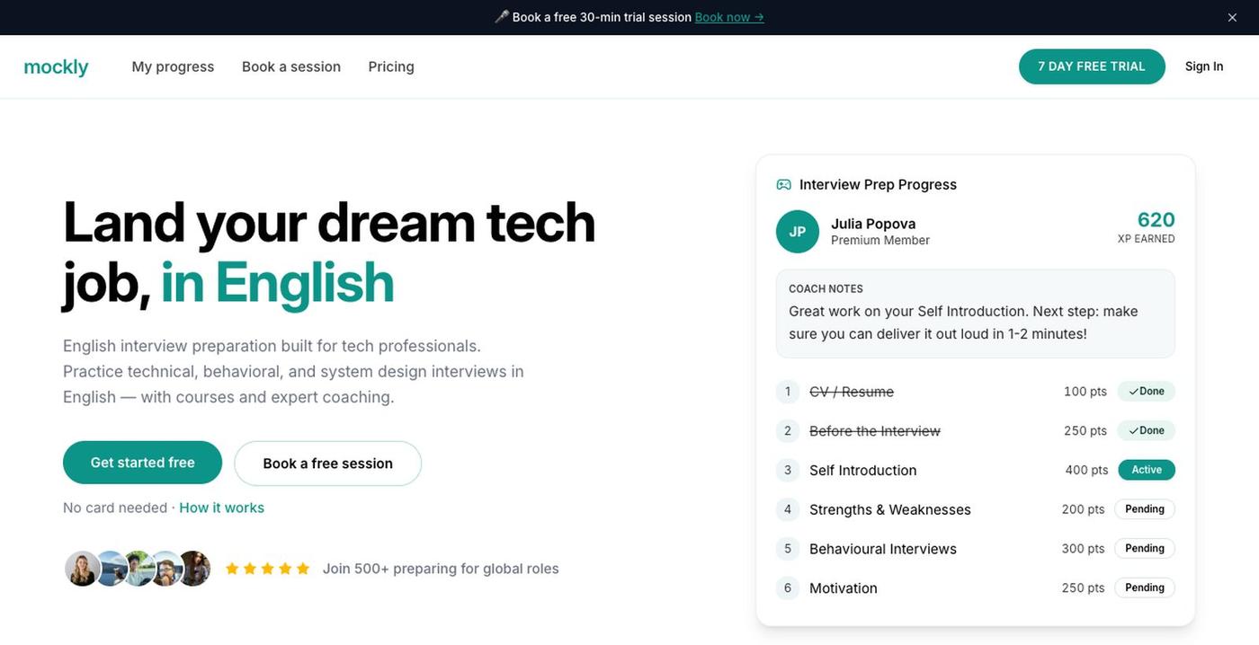 app-mocklyenglish — screenshot