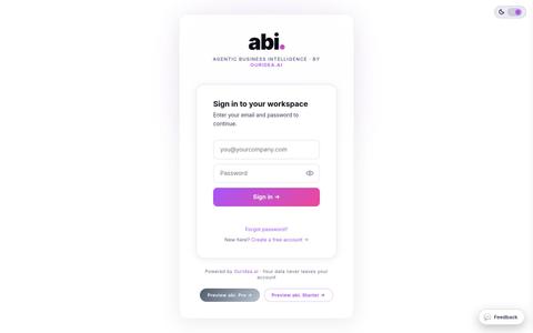 abi. — Agentic Business Intelligence — screenshot
