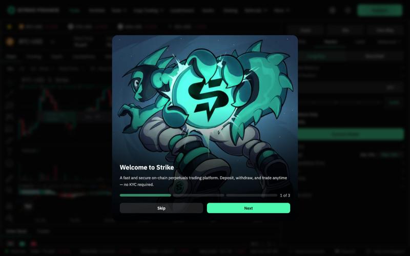 Strike Finance | On-Chain Perpetuals Exchange — screenshot