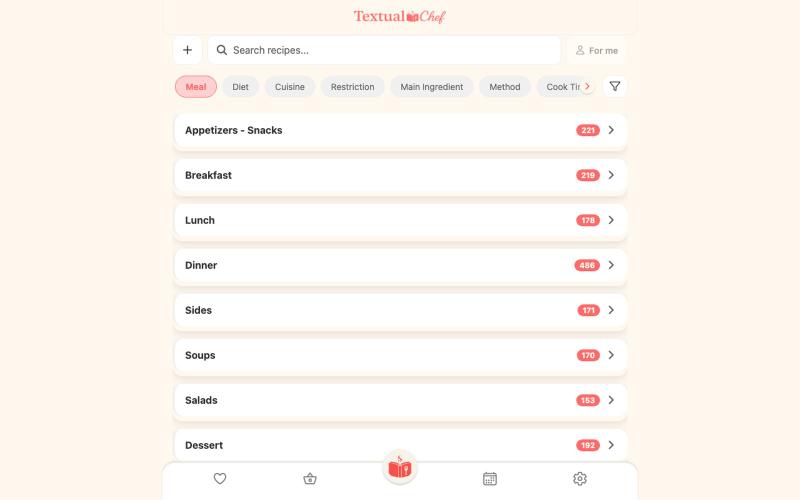 Textual Chef - Clean, text-first recipes — screenshot