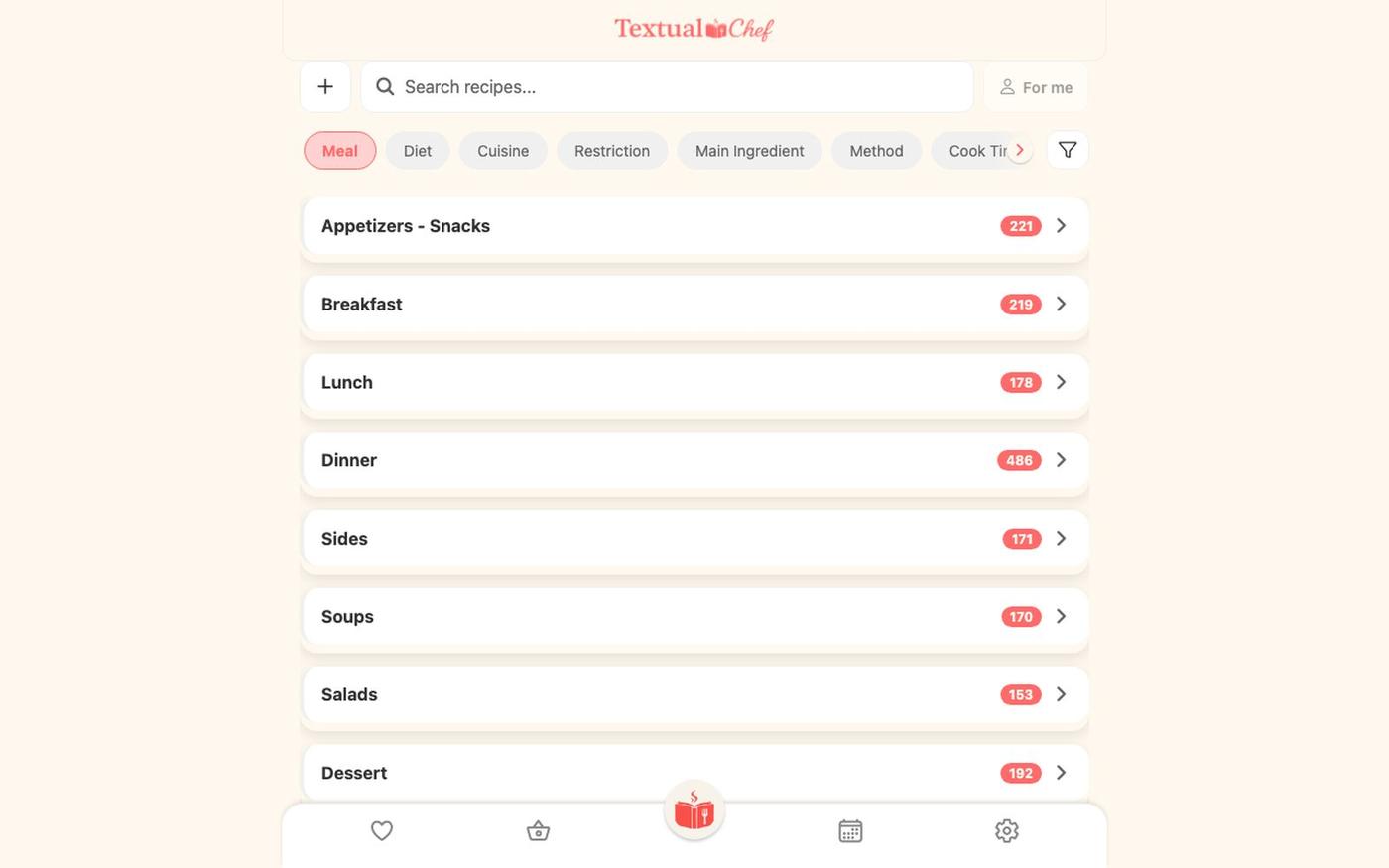 Textual Chef - Clean, text-first recipes — screenshot