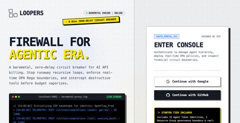 Loopers | Firewall for Agentic Era — screenshot
