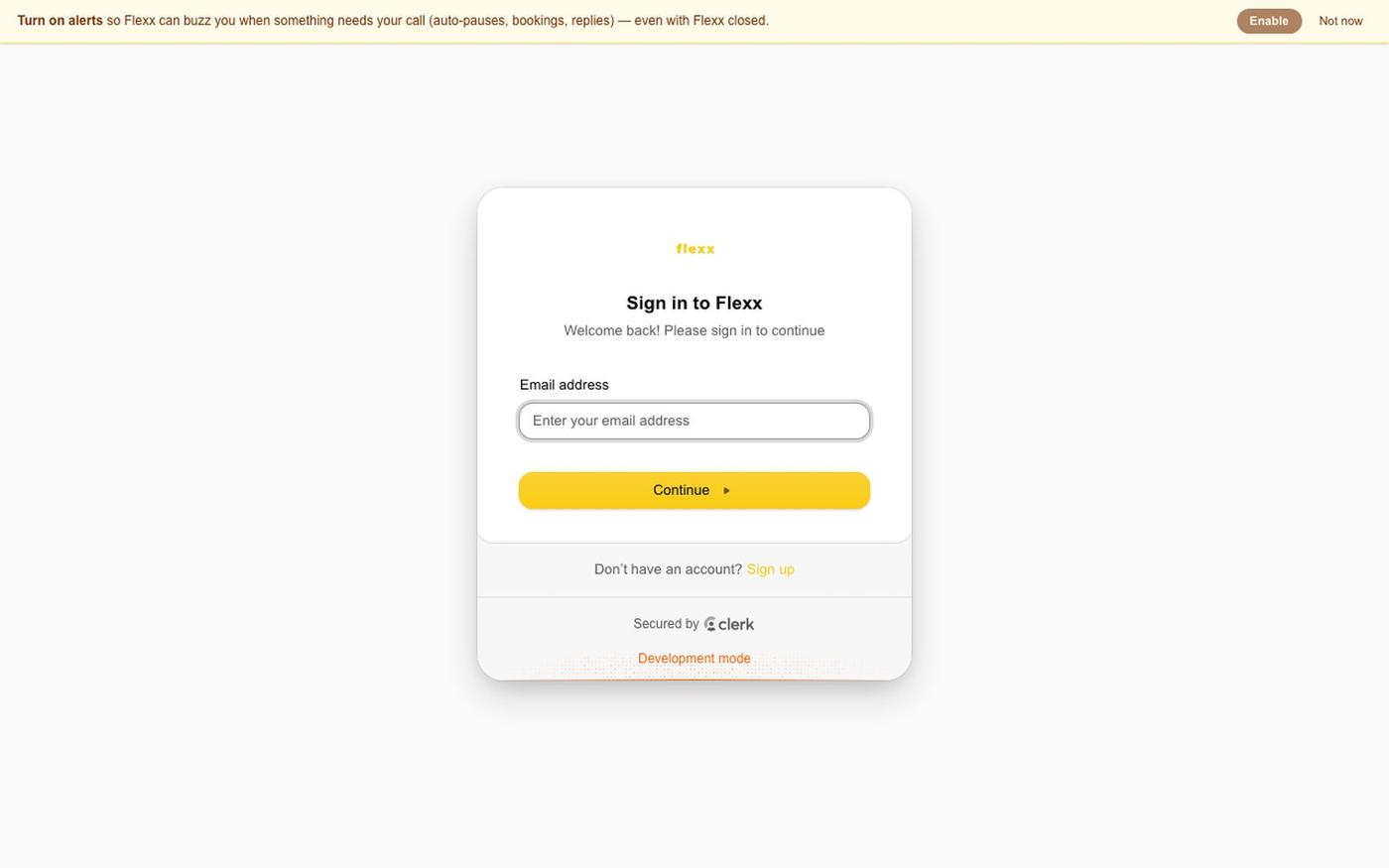 Flexx: texts your customers when you can't — screenshot