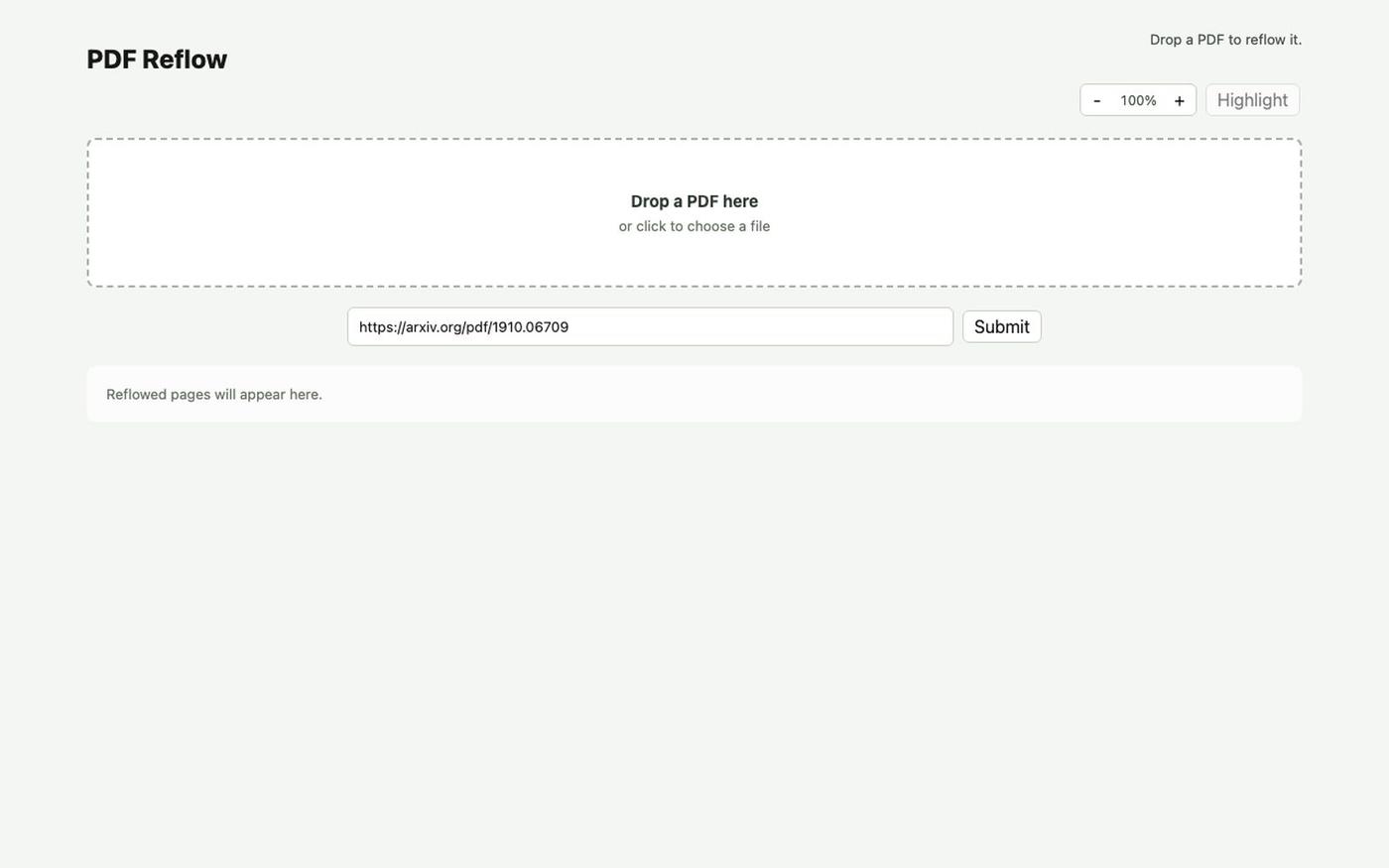 PDF Reflow — screenshot