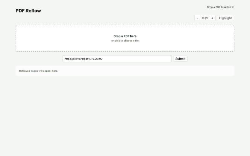 PDF Reflow — screenshot