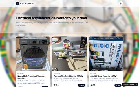 Voltix Appliances — Electrical Appliances, Delivered — screenshot