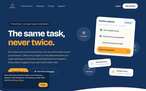 Oikos - Record & Replay Browser Automation Agent — screenshot