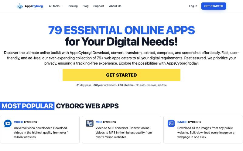 AppsCyborg — 79+ Tools: Convert, Compress, Download Files — screenshot