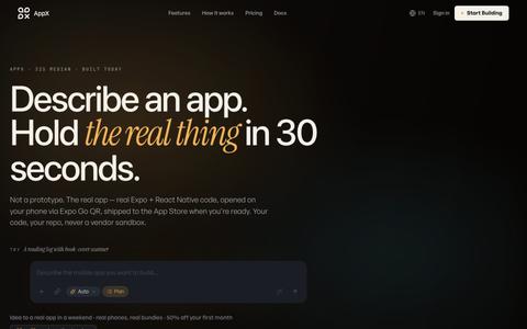 AppX - AI Mobile App Builder — screenshot