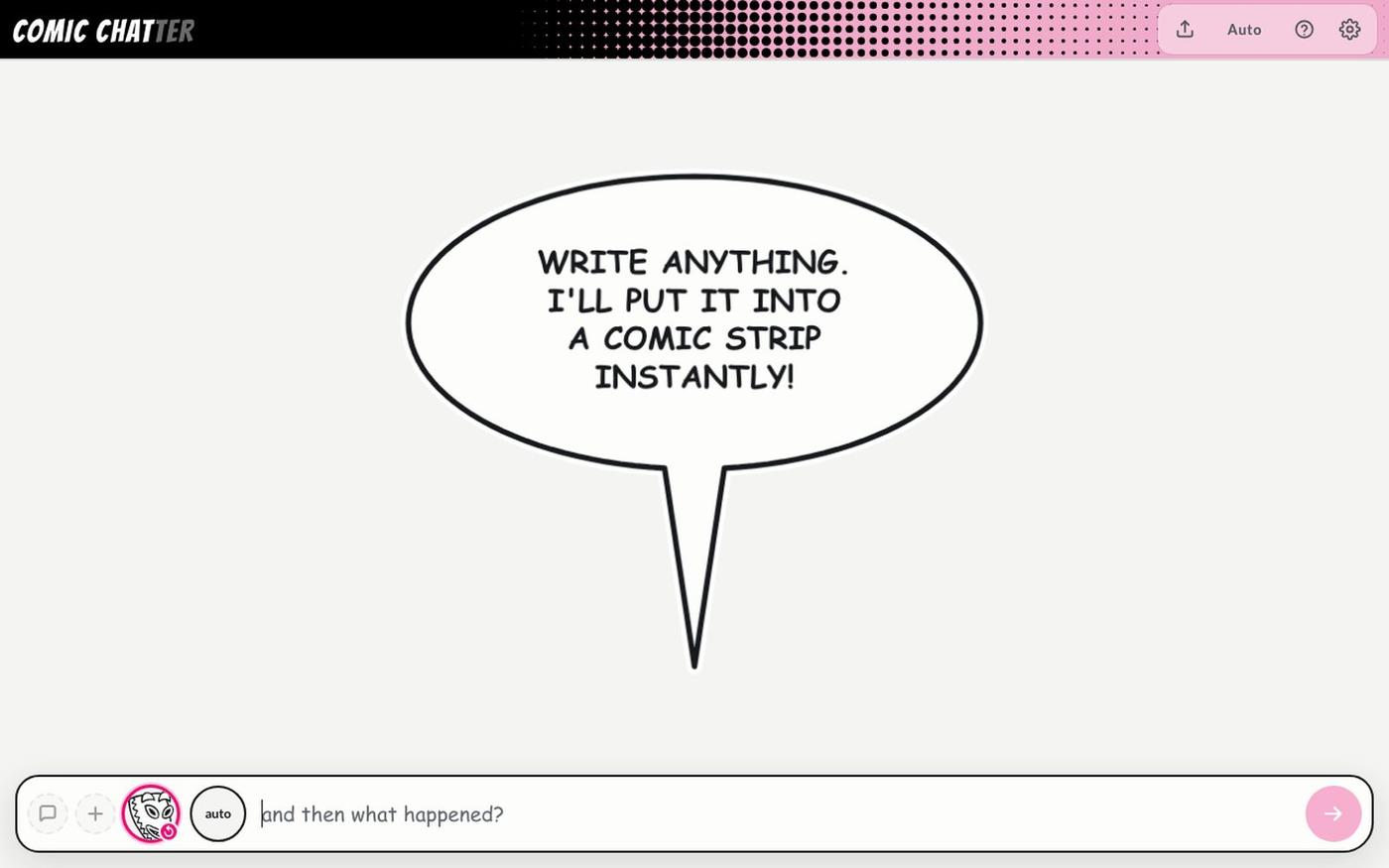 Comic Chatter: Comic Strip Maker That Draws What You Type — screenshot