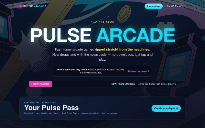 Pulse Arcade — Play the News — screenshot
