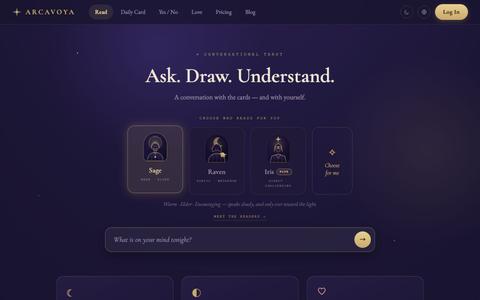 Arcavoya — Free AI Tarot Reading, in Conversation — screenshot