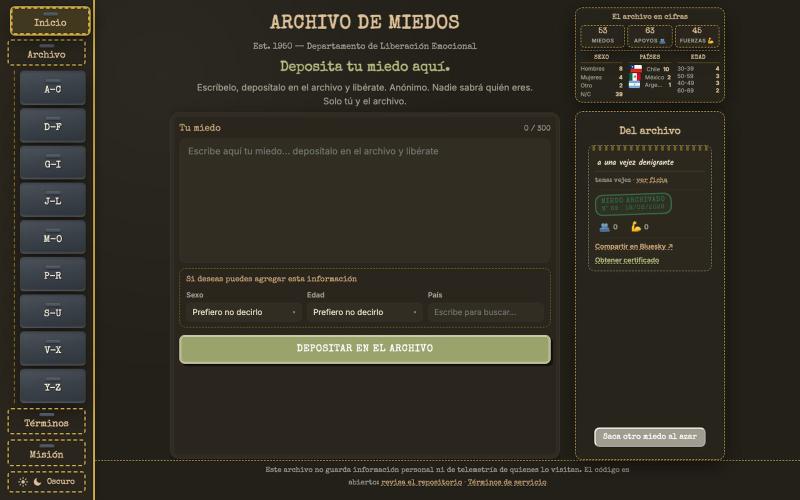 Archivo de Miedos — screenshot