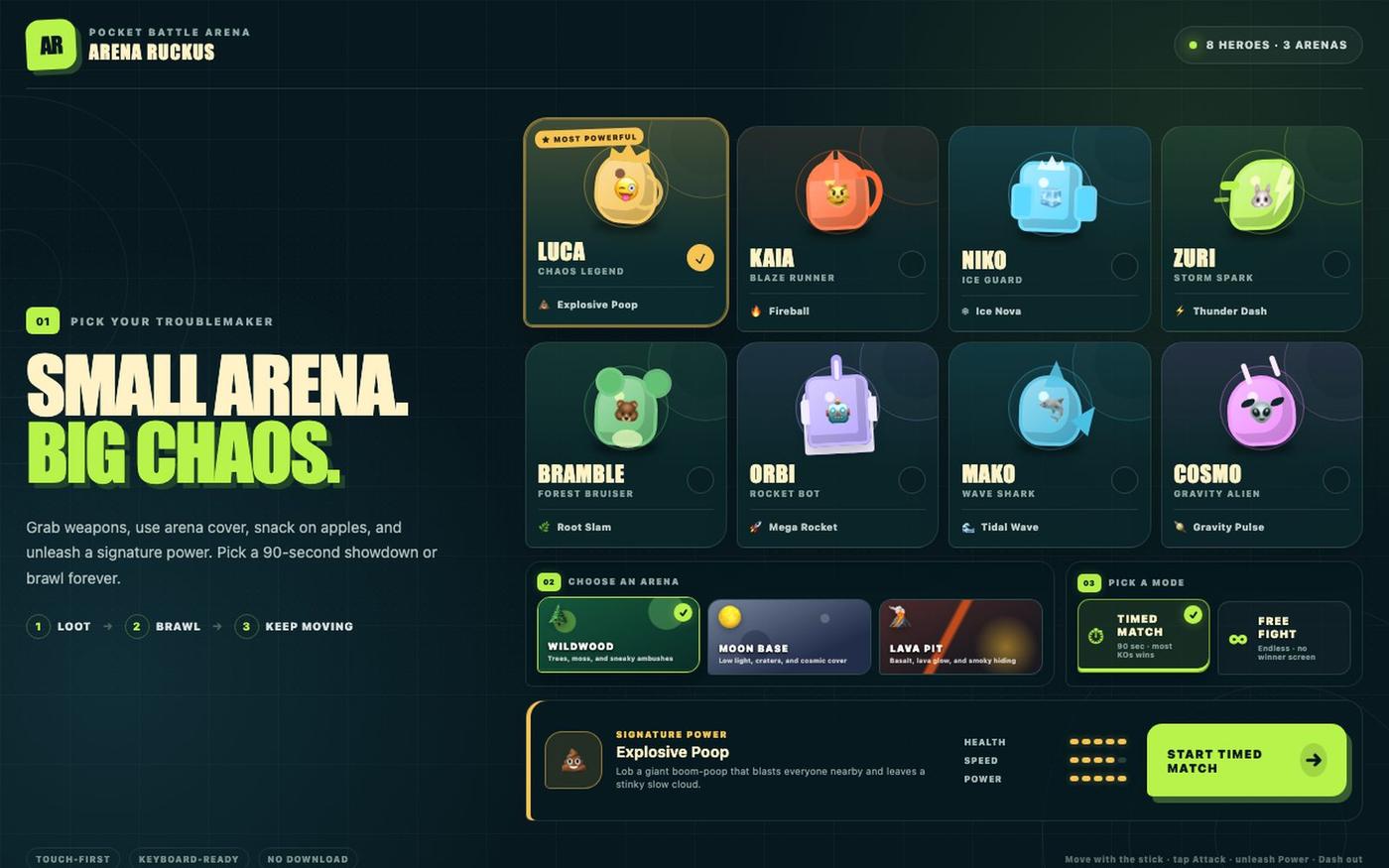 Arena Ruckus — Pocket Battle Arena — screenshot
