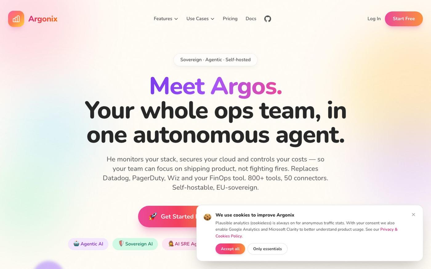 Argonix | Argos — Autonomous AI Agent for Monitoring, Security & FinOps — screenshot