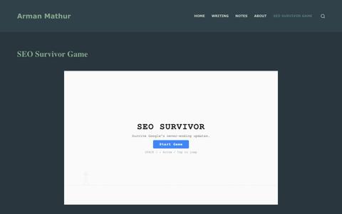 SEO Survivor: A Chrome Dino-Inspired Game for SEO People - Arman Mathur — screenshot