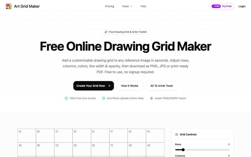 Art Grid Maker — Free Grid Maker & Artist Toolkit — screenshot