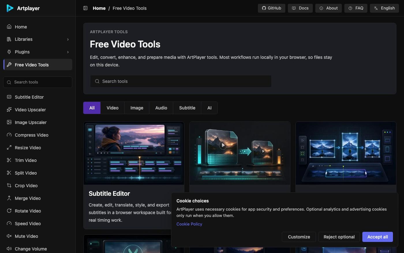 Free Browser Video Tools - Edit, Convert, Compress — screenshot