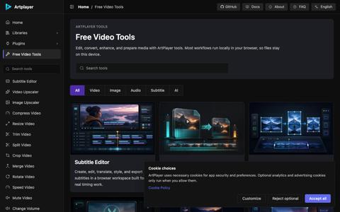 Free Browser Video Tools - Edit, Convert, Compress — screenshot