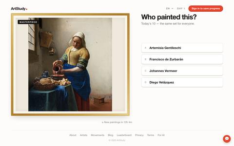 ArtStudy — Guess the Painter · Daily Art Quiz — screenshot