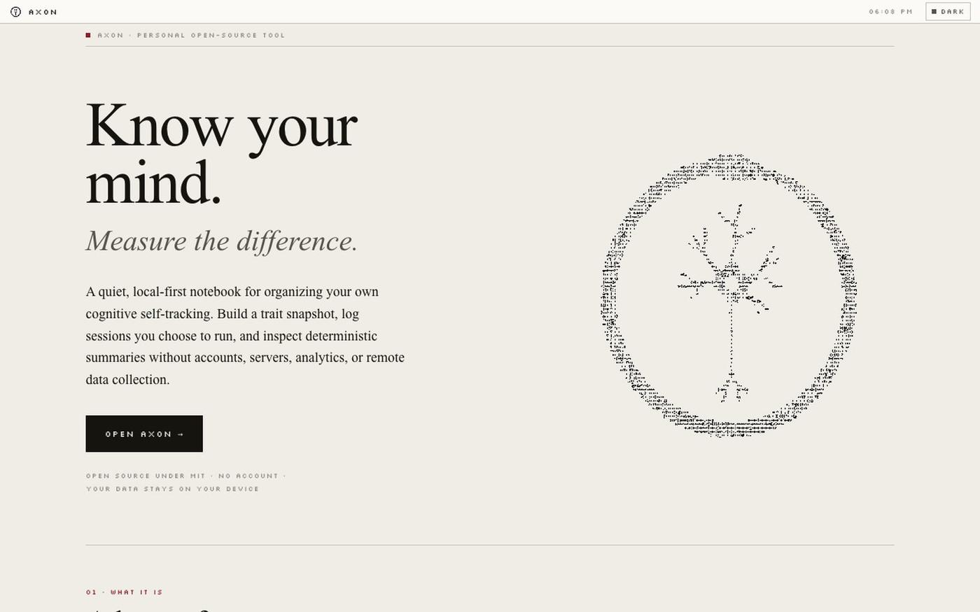 Axon — Personal Cognitive Self-Tracking — screenshot