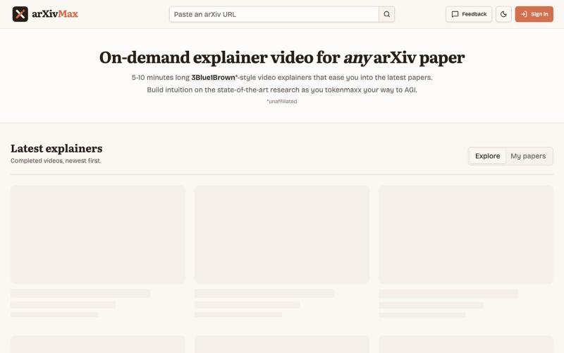Explore | arXivMax — screenshot