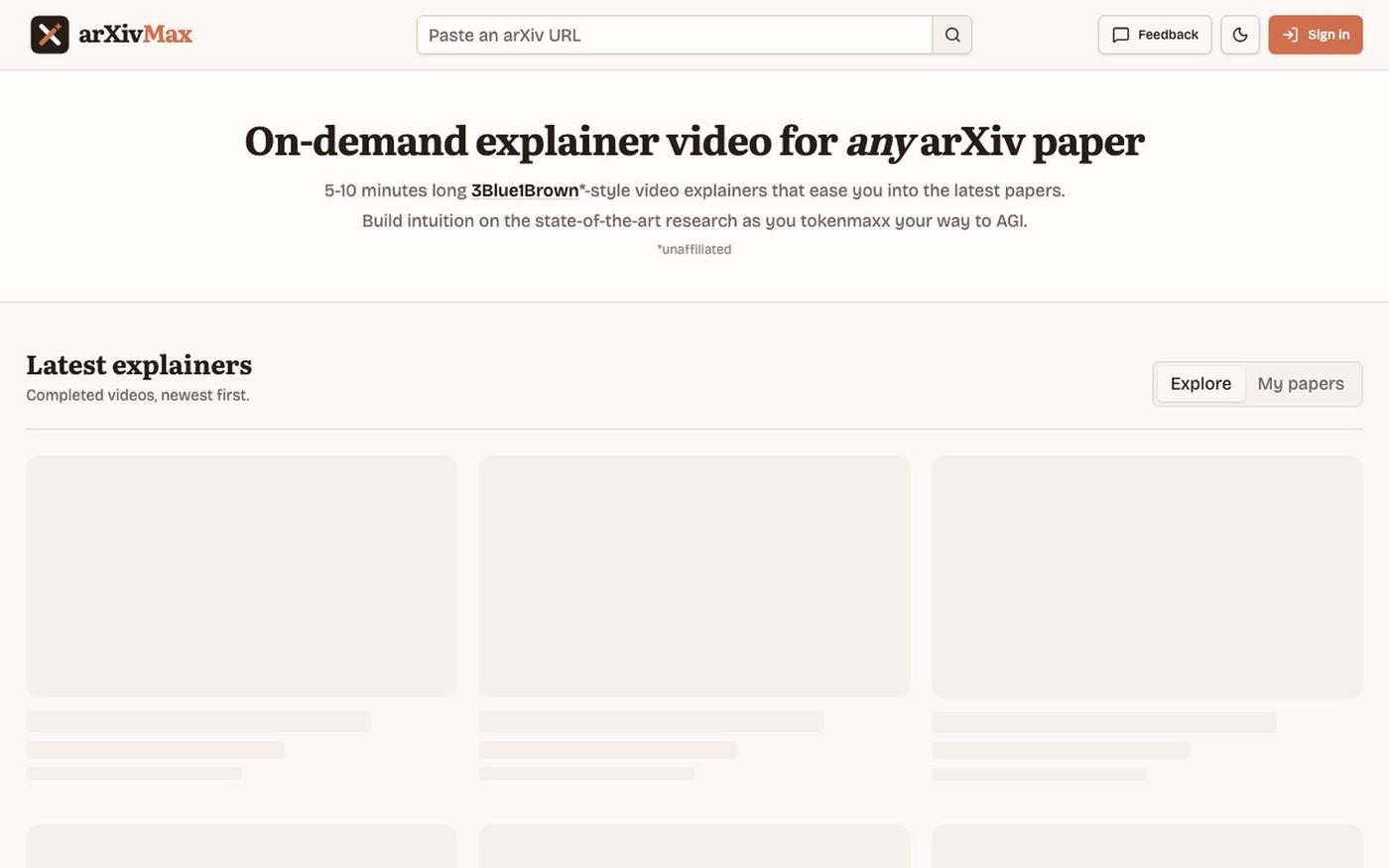 Explore | arXivMax — screenshot