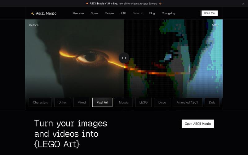 Free ASCII Art Generator, Image & Video to ASCII | ASCII Magic — screenshot