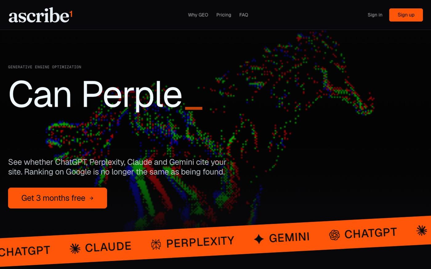 Ascribe — AI Search Visibility & GEO — screenshot