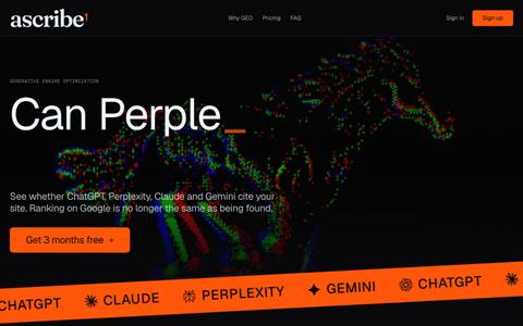 Ascribe — AI Search Visibility & GEO — screenshot