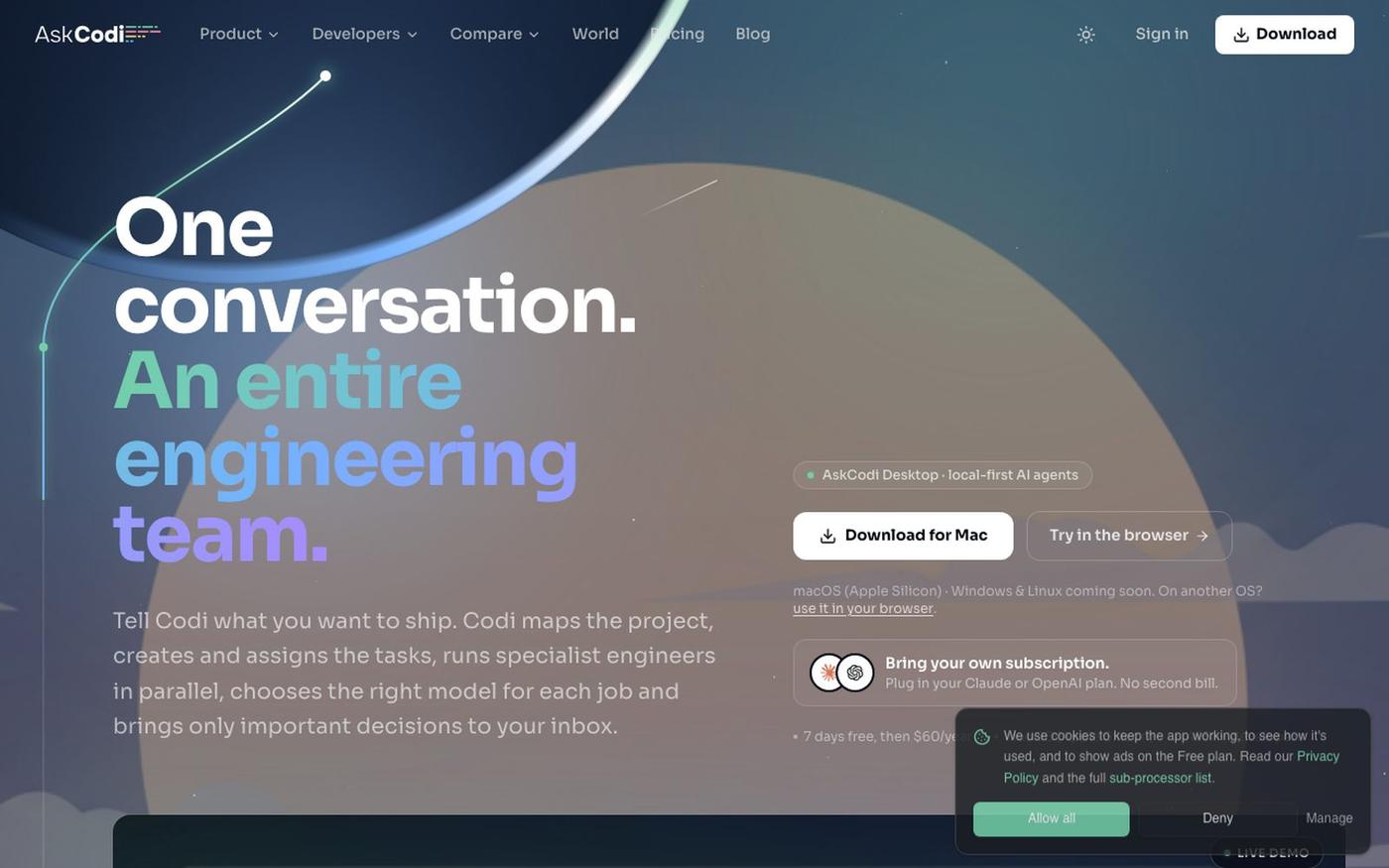 AskCodi - AI Coding Assistant, Multi-Model Chat & Developer Tools | AskCodi — screenshot