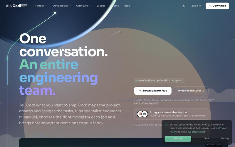 AskCodi - AI Coding Assistant, Multi-Model Chat & Developer Tools | AskCodi — screenshot