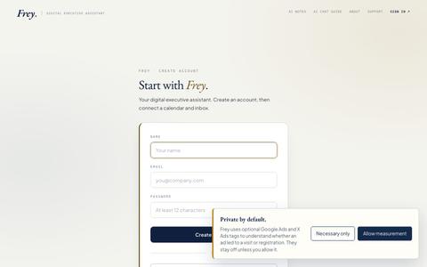 Create your account · Frey DEA — screenshot
