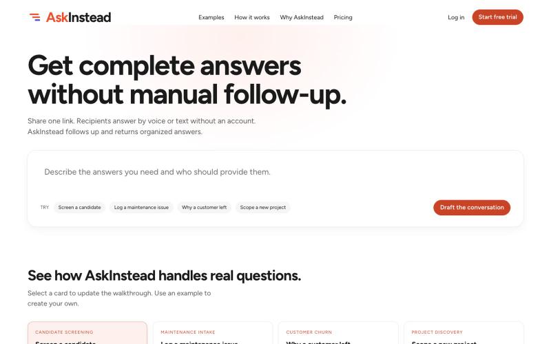 AskInstead — Complete answers without manual follow-up — screenshot