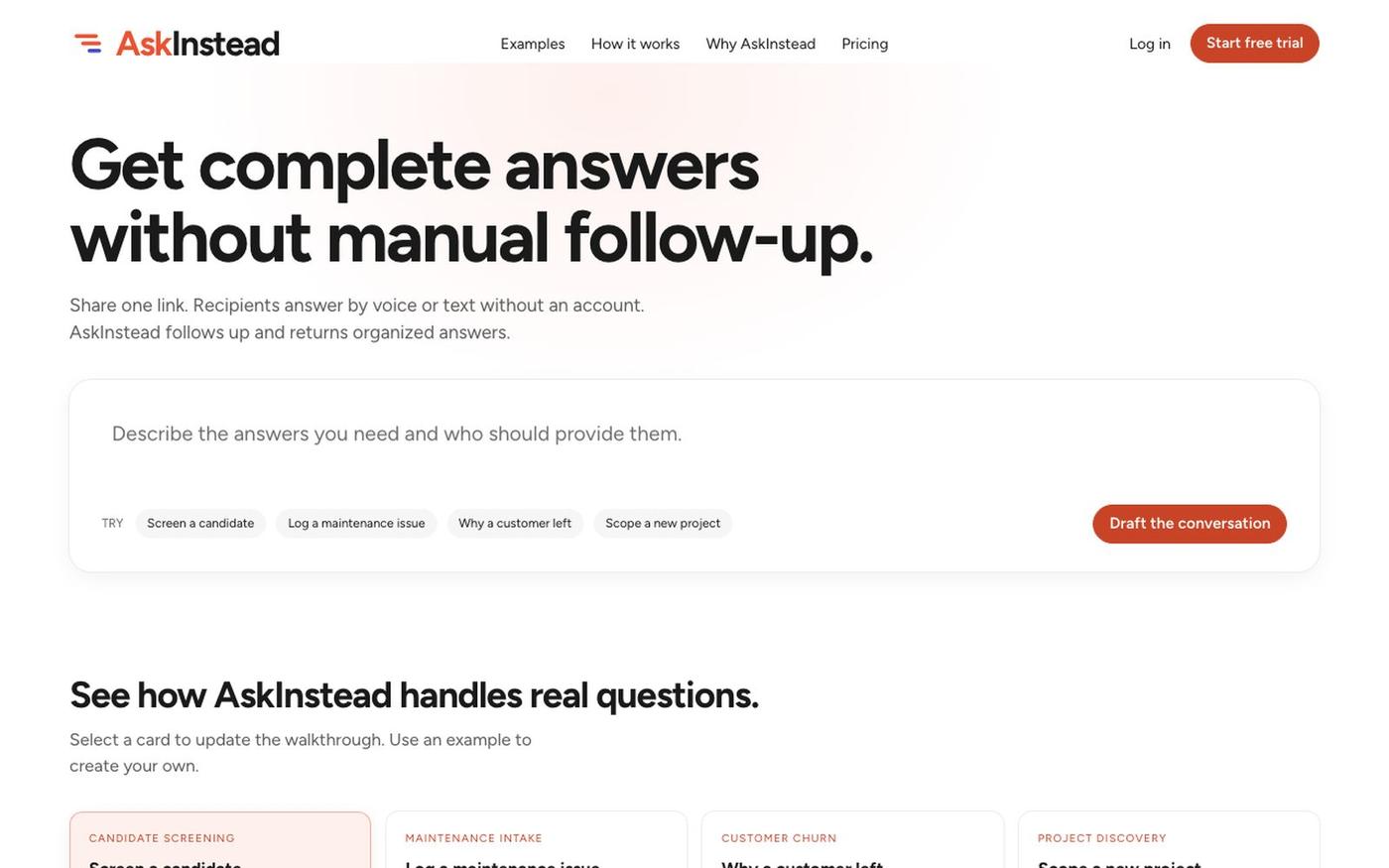 AskInstead — Complete answers without manual follow-up — screenshot