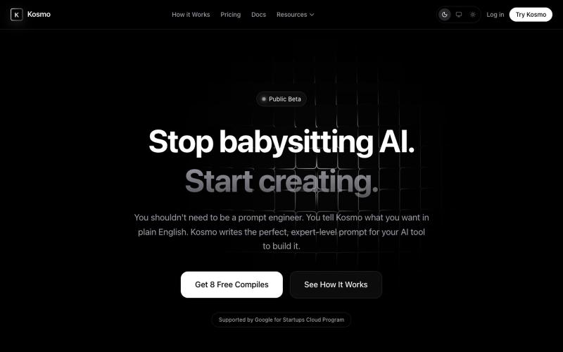 Kosmo — Turn Your Idea Into a Flawless AI Prompt — screenshot
