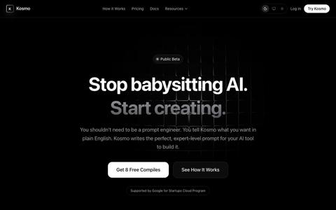 Kosmo — Turn Your Idea Into a Flawless AI Prompt — screenshot