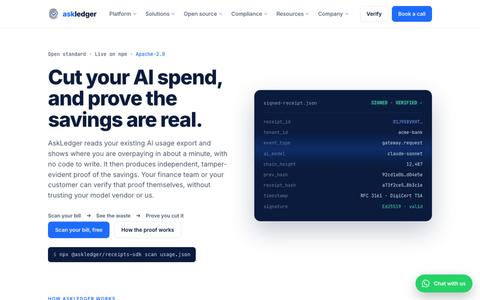 AskLedger — Cut your AI spend, and prove the savings are real — screenshot