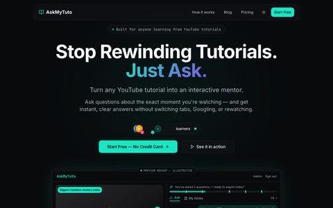AskMyTuto — Stop Rewinding Tutorials. Just Ask. — screenshot