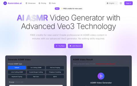 Create Stunning ASMR Video with Veo3 | ASMRVideo.ai — screenshot