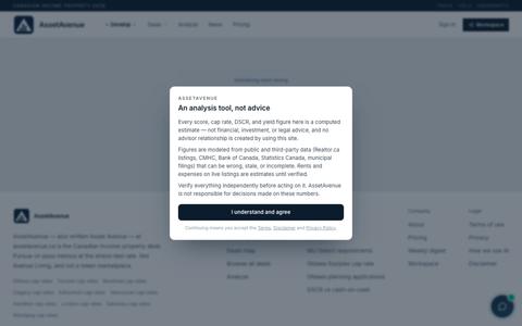 AssetAvenue — Canadian income-property desk — screenshot