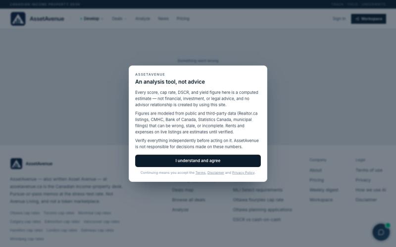 AssetAvenue — Canadian income-property desk — screenshot