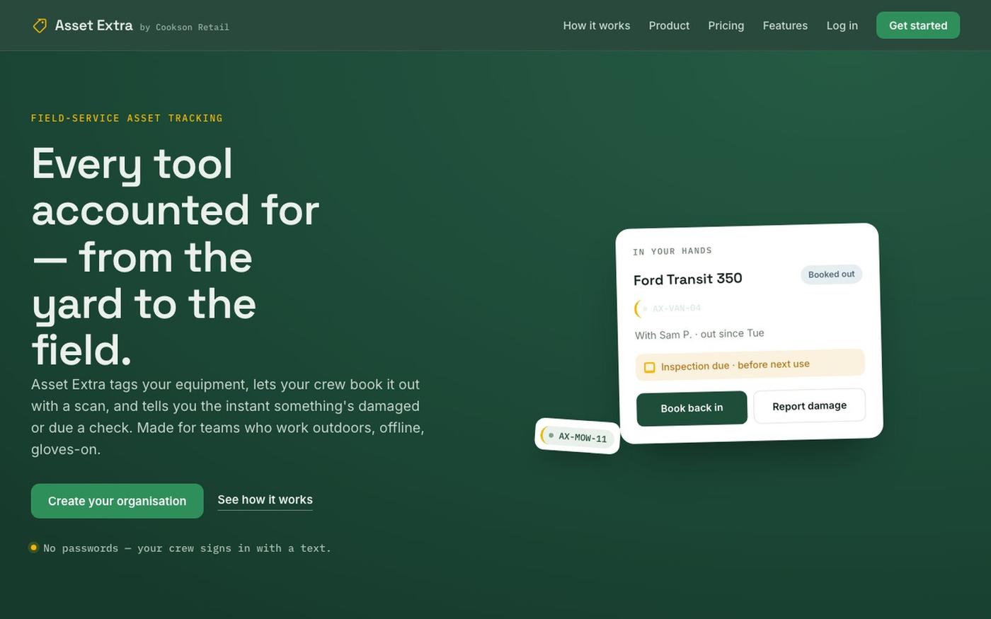 Asset Extra — Equipment & asset tracking for field teams — screenshot