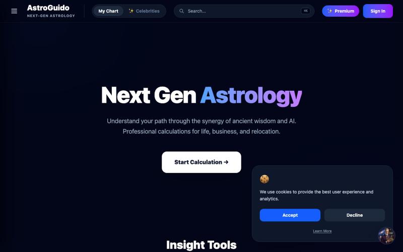 AstroGuido | AI Astrologer & Birth Chart Calculator — screenshot
