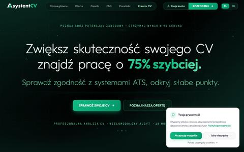 AsystentCV sprawdź swoje CV i zdobądź wymarzoną pracę — screenshot