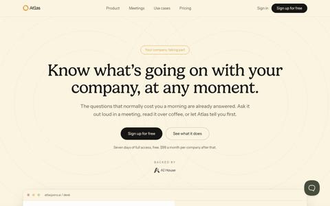 Atlas: know what's going on with your company, at any moment — screenshot