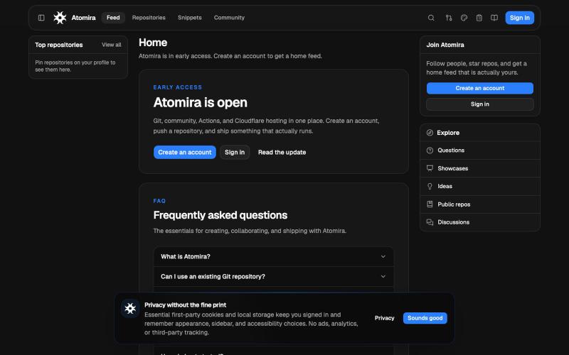 Atomira — screenshot