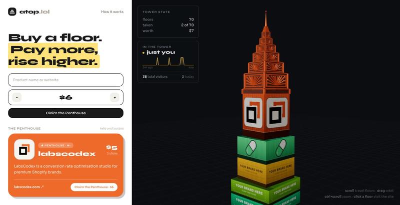 atop.lol — buy a floor of the tower — screenshot