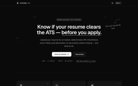 ATSBuddy — Instant ATS resume score & job-match analysis — screenshot