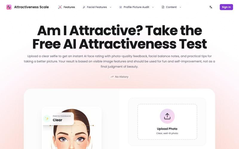 AI Attractiveness Test & Profile Photo Analyzer | Free Photo Feedback — screenshot